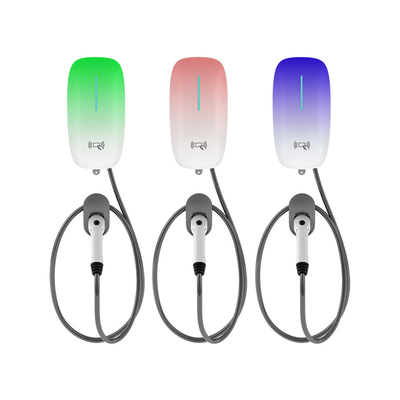 휴대용 7kW DC 빠른 충전 220V EV 자동차 충전기 연결 온도 감지 및 벽에 장착 된 바닥 스탠드
