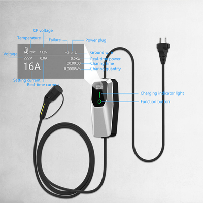 3.5kW 7kW 11kW Ev 충전기 Ac 휴대용 충전기 IP65 방수