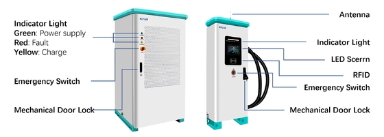 AC 380V 50/60H 듀얼 EV 충전자 공공 태양광 급전전지