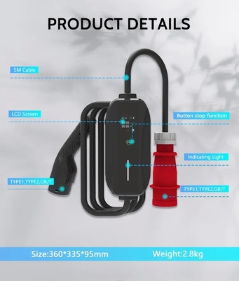 3.5KW 7KW 11KW AC 플러그 충전 EV 홈 레벨 1 2 Ev 충전자 홈 모바일 자동차