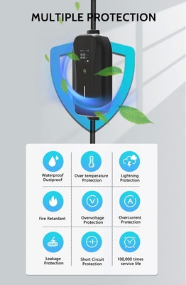 3.5KW 7KW 11KW AC 플러그 충전 EV 홈 레벨 1 2 Ev 충전자 홈 모바일 자동차