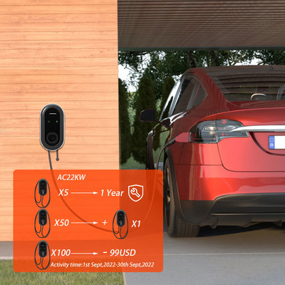22kW 3단계 플러그인 급충전 GB/T OCPP 벽 상자 전기 자동차 EV 충전 스테이션
