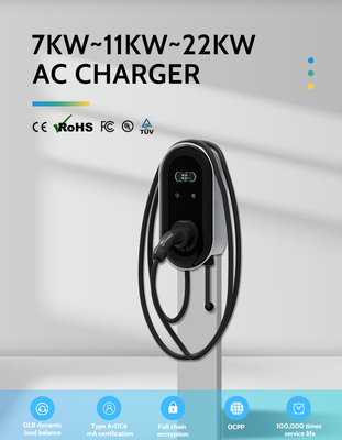 KIWI LCD 미니 Opcc 220V 타입 2 충전소 전기 자동차용 7kW CCS EV 충전기