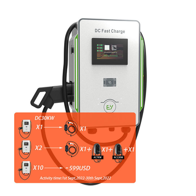 DC 월박스 충전기 30kW 40kW 자동차 CCS 40A 빠른 EV 충전기 600V 그리드 주파수 50Hz