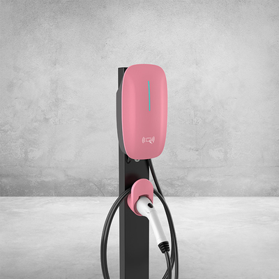 휴대용 7kW DC 빠른 충전 220V EV 자동차 충전기 연결 온도 감지 및 벽에 장착 된 바닥 스탠드